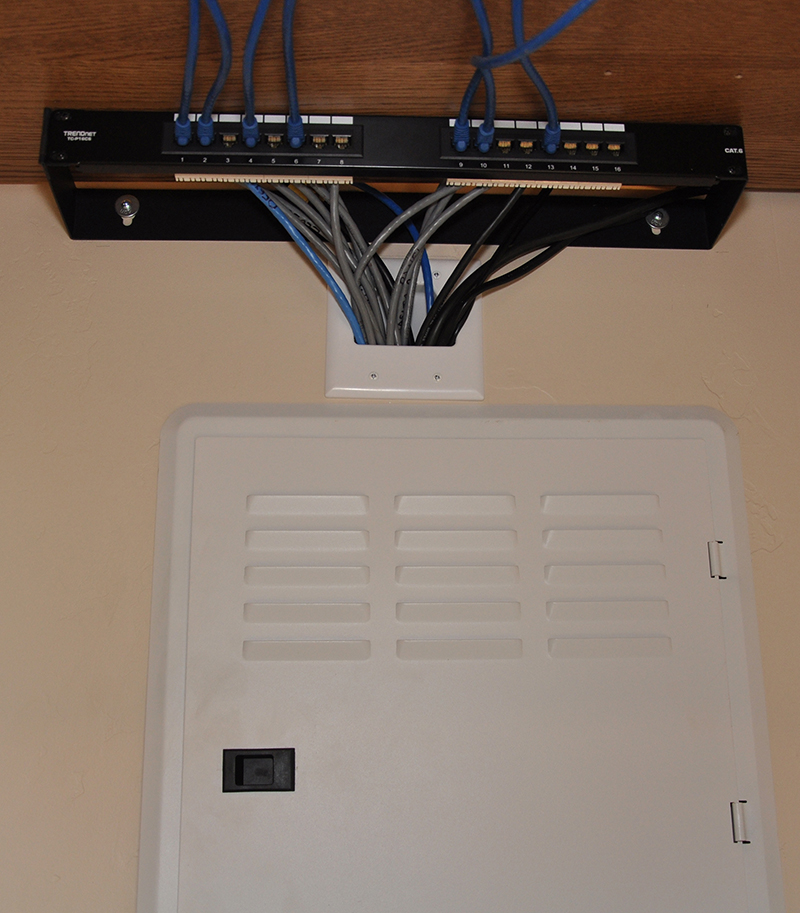 CAT6 Networking Patch Panel – more wiring inside panel